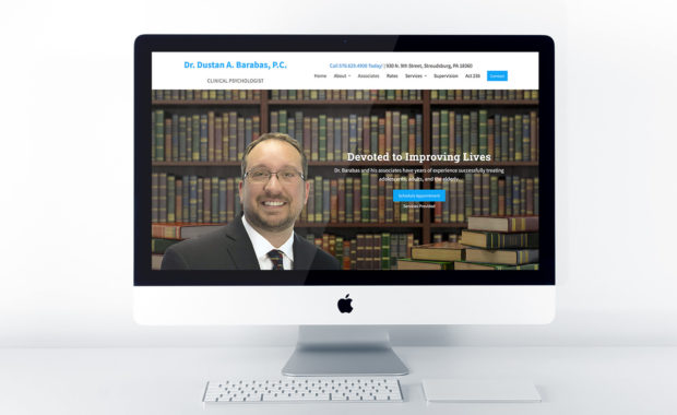 Home page design for Dustan Barabas (Clinical Psychologist)