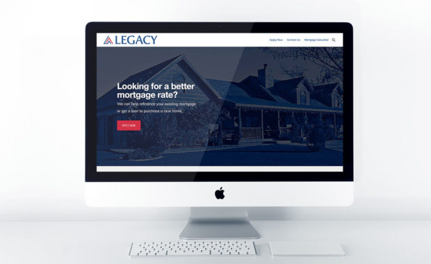 Home page design for Legacy Mortgage