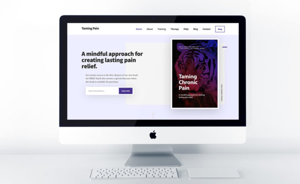 Home page design for Taming Chronic Pain book
