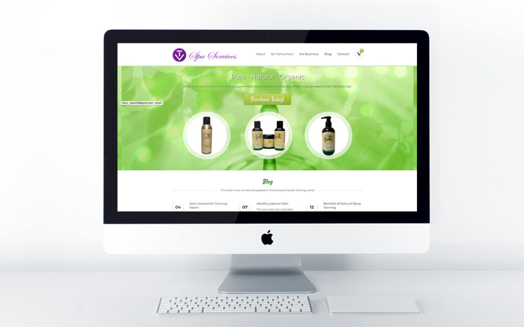Home page design for VT Spa Services